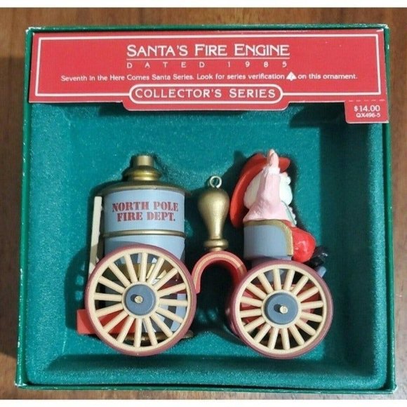 Hallmark Santas Fire Engine ornament 1985 boxed #7 in series collector item - Picture 1 of 10